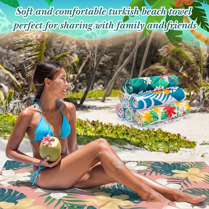Peryiter 24 Pack Microfiber Oversize Turkish Beach Towel Set 12 Large Absorbent - Image 4