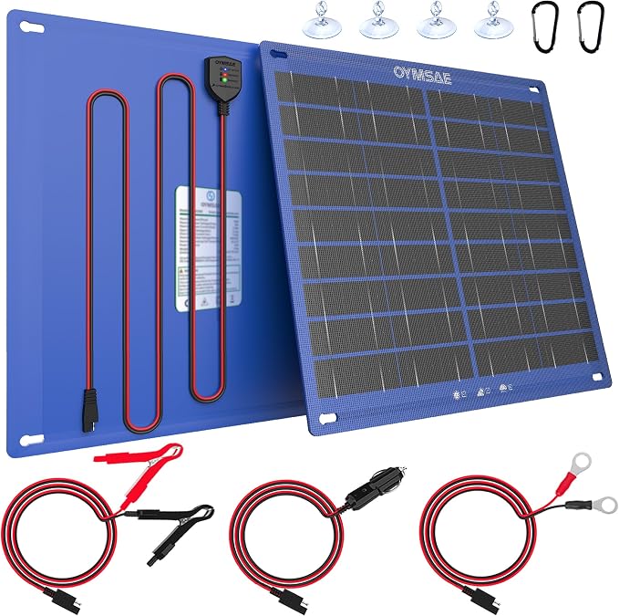 OYMSAE 30W Solar Car Battery Charger Portable 12V Trickle Battery Charger & by OYMSAE