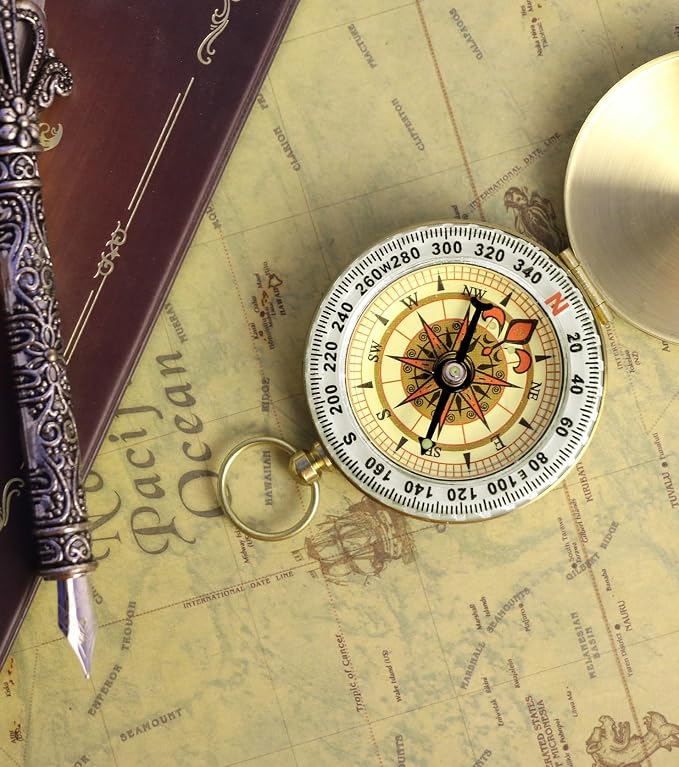 Waterproof Brass Compass for Hiking, Survival & Navigation – Large Dial Pocket - Image 7