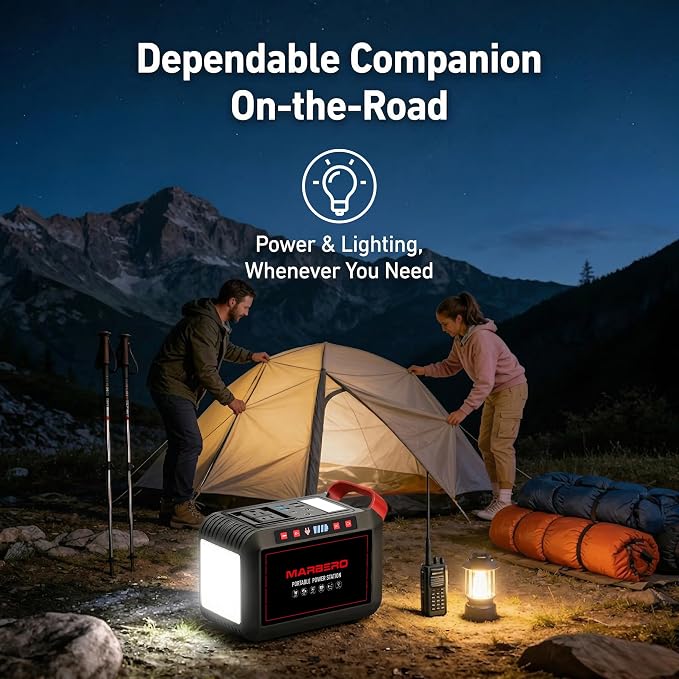 MARBERO 200W Portable Power Station 148Wh Camping Solar Generator Laptop Power - Image 7