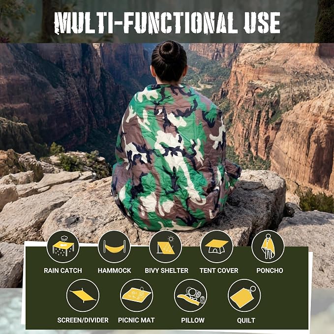 Lenotos Woobie Blanket, Thermal Insulated Military Poncho Liner, Water-Resistant - Image 4