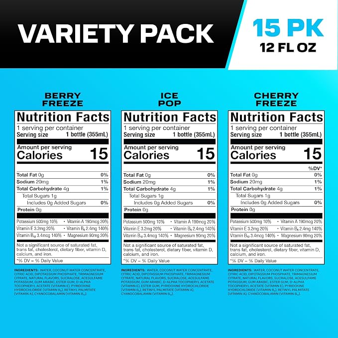 PRIME HYDRATION Variety, Berry Freeze, Cherry Freeze, & Ice Pop Sports Drinks - Image 2