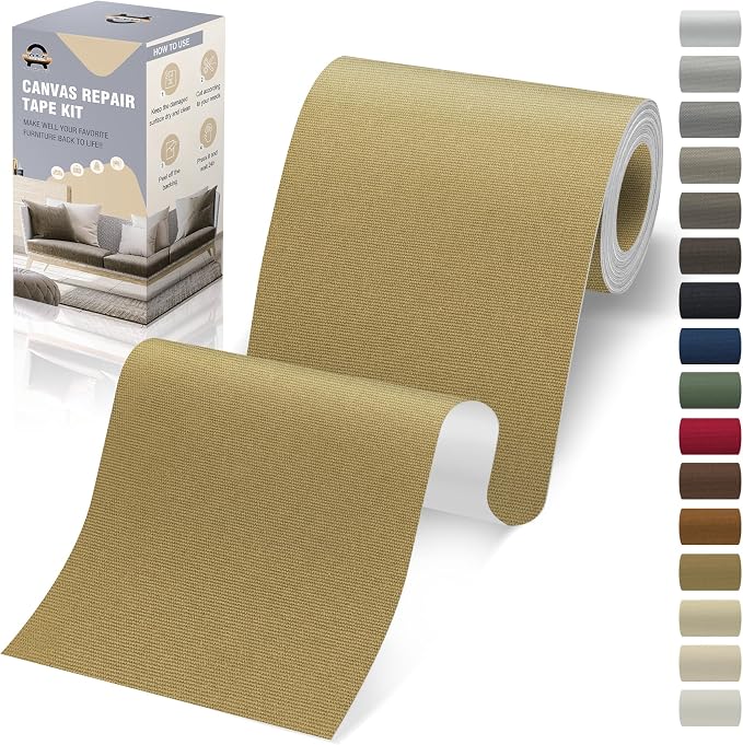 OAZ 4 x 79 inch Canvas Repair Patches Fabric Patch Self-Adhesive Canvas Repair by OAZ