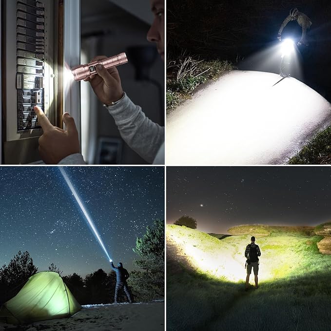WdtPro LED Rechargeable Flashlight 2 Pack, Super Bright Zoomable 6000 Lumens - Image 7