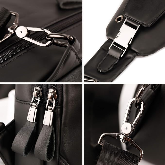 Hebetag Leather Sling Bag Hiking Daypack - Image 5