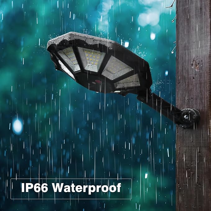 OKPRO Solar Lights Outdoor, 168LED 6500K Flood Light Dusk to Dawn, 8 Sides - Image 8