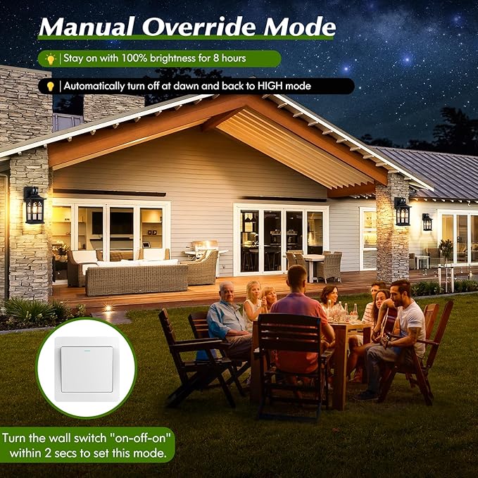Motion Sensor Outdoor Light Fixture, Dusk to Dawn Porch Light Outdoor Wall - Image 3