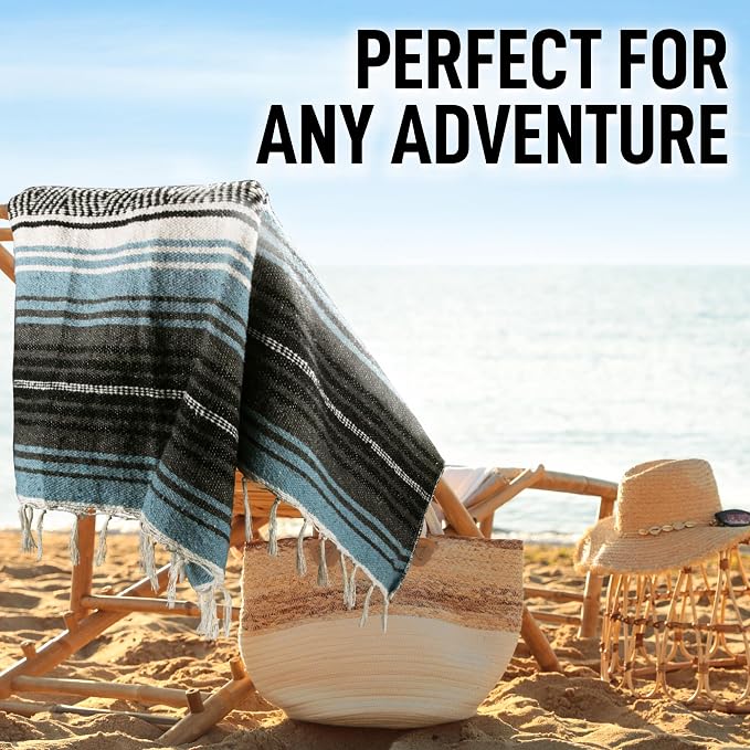 Hydration Nation Authentic Large Handwoven Mexican Blanket - Image 6