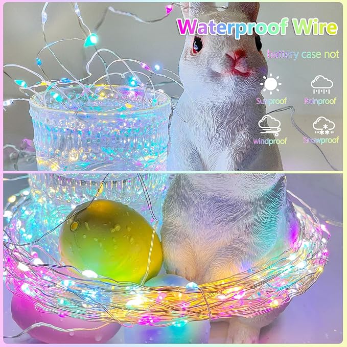 4-Pack Easter Lights Battery Operated, Pastel Fairy Lights - Image 3