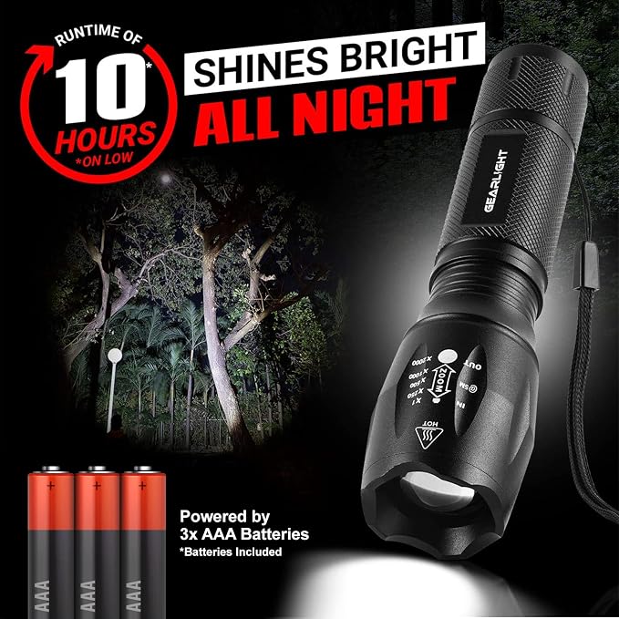 GearLight LED Flashlight Bright, Zoomable Tactical Flashlights - Image 8