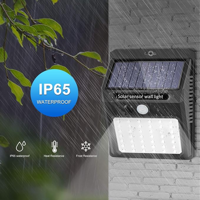 SEZAC Solar Lights Outdoor, Solar Security Lights Solar Motion Sensor Lights - Image 4