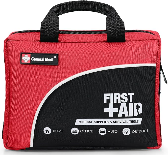 First Aid Kit -160 Pieces Compact and Lightweight by GeneralMedi