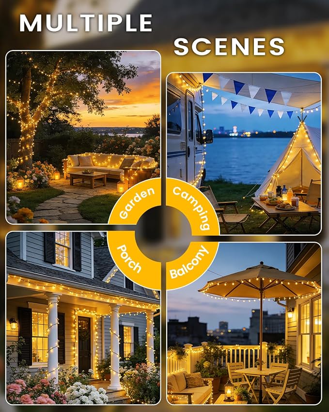 2Pack 240LED Solar String Lights Outdoor | Total 92FT Waterproof Solar - Image 6