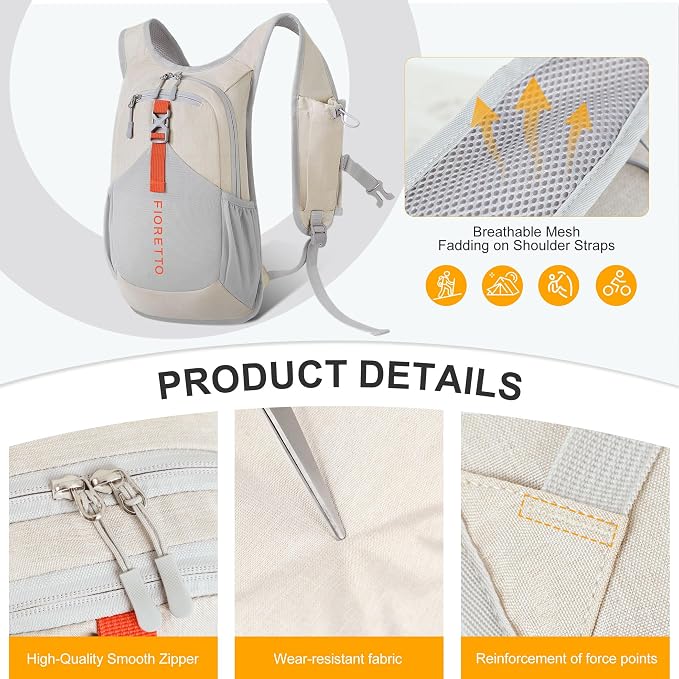 FIORETTO 10L Hiking Backpack for Women Men Mini Packable Backpack Lightweight - Image 7