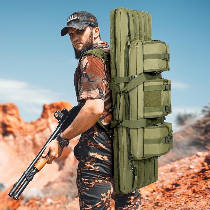 DULCE DOM 36 42 48 Inch Double Rifle Case, Tactical Soft Padded Backpack - Image 7