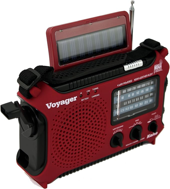 Kaito KA500IP-RED Voyager Solar/Dynamo AM/FM/SW NOAA Weather Radio - Image 4
