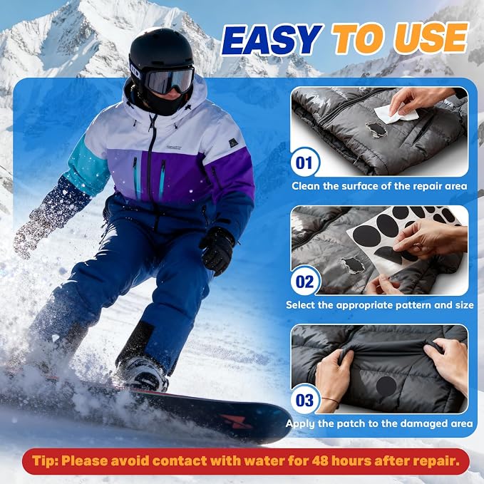 35Pcs Down Jacket Repair Patch Kit Pre-Cut Nylon Patches - Image 7
