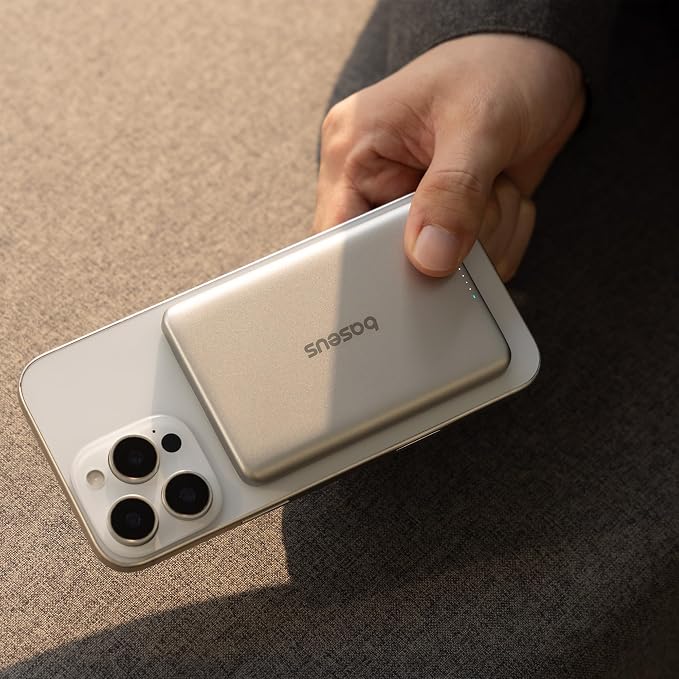 Baseus Picogo Power Bank, 0.3" Ultra Slim 5000mAh MagSafe Portable Charger - Image 9