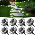 Peasur Mini Solar Ground Lights, 8 Pack Flat Solar Disc Lights Outdoor by Peasur