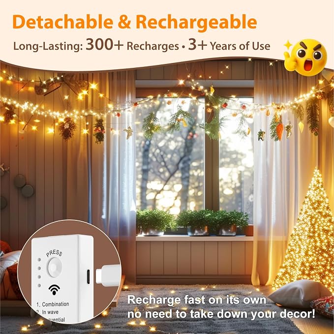 HXWEIYE Fairy Lights Battery Operated - Image 4