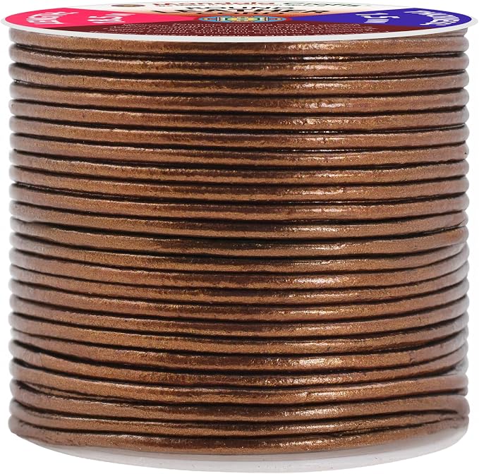 Mandala Crafts Round Genuine Bronze Leather Cord - Image 2