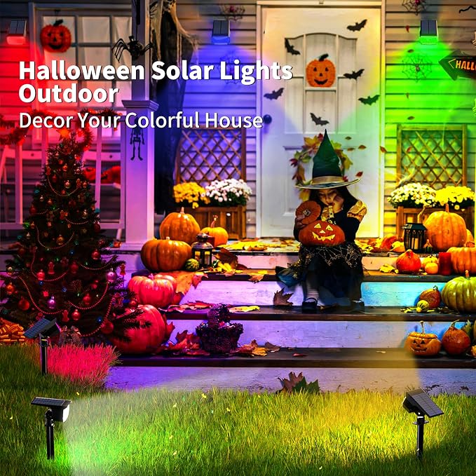 WENATY Solar Spot Lights Outdoor Color Changing, Christmas Landscape Spotlights - Image 5