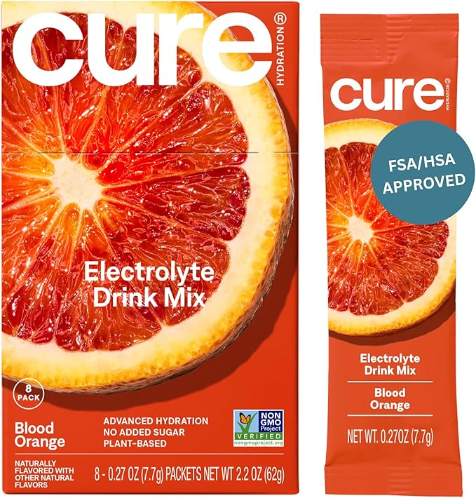 Cure Hydration | Plant-Based Electrolyte Drink Mix | No Added Sugar | FSA-HSA | by CureHydration