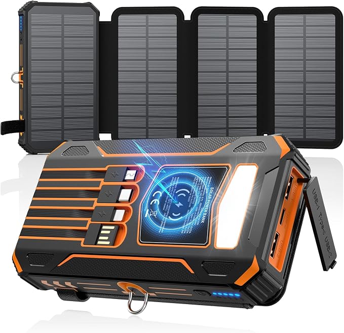SOARAISE Solar Charger Power Bank - 48000mAh Wireless Portable Charger Built-in by SOARAISE