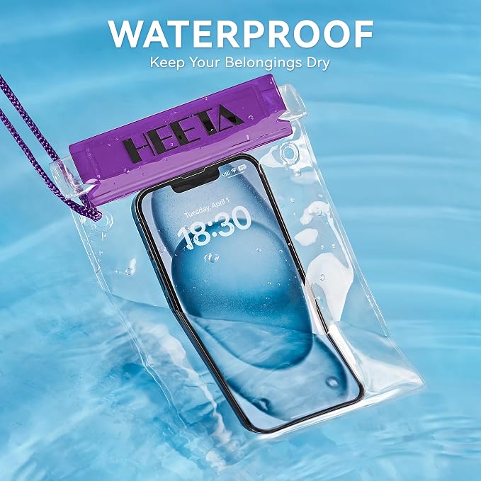 HEETA 5-Pack Clear Waterproof Dry Bag Pouch, Water Tight Cases Dry Bags - Image 2