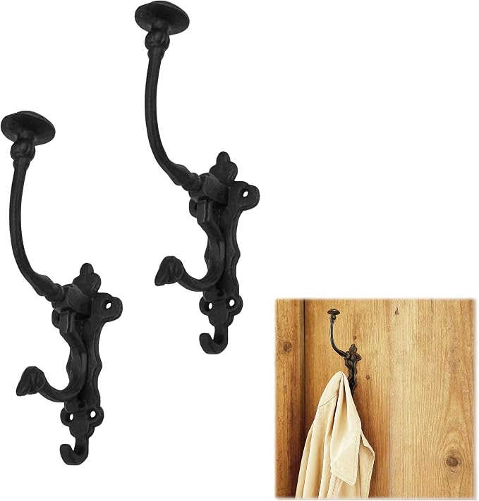 Mystic Colonial Rustic Cast Iron Wall Hooks – Heavy Duty Vintage Utility Hooks - Image 9