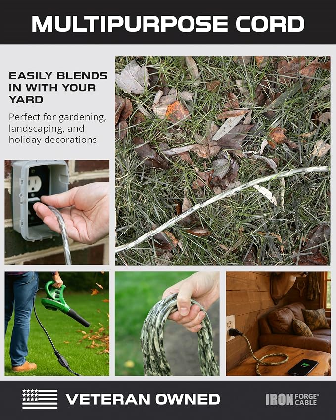 Iron Forge Cable Camo Outdoor Extension Cord 50 ft, 16/3 SJTW 50 Foot - Image 5