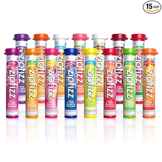 Zipfizz Daily Energy Drink Powder, Variety Pack, 15 Pack | 3-in-1 Sustained by Zipfizz