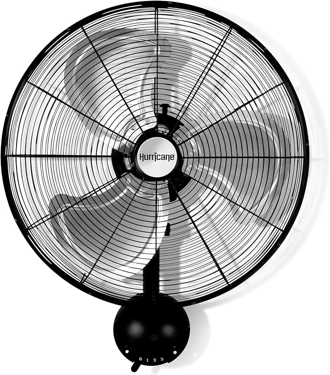 Hurricane Pro High Velocity Oscillating Metal Wall Mount Fan w/ 3 Speeds by Hurricane
