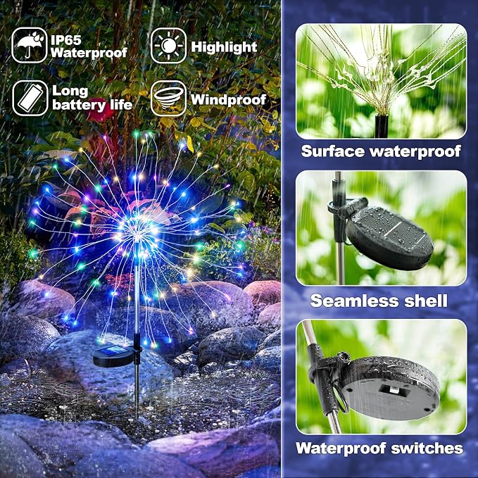 Anordsem Solar Garden Lights Outdoor: Bendable Copper Wire - Image 5