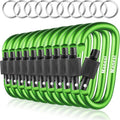 10 Pack Aluminum D Ring Key Rings Clips Locking Carabiner by Manesi