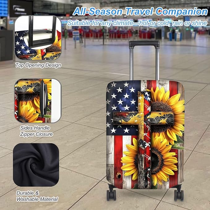 Luggage Cover Protector for 19-20 Inch Suitcases, TSA Approved Elastic Travel - Image 3
