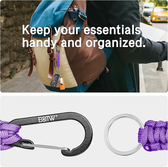EOTW Paracord Keychain for Men Women Paracord Carabiner Backpack Keychain - Image 4