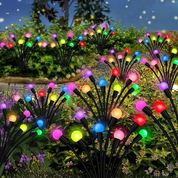 Solar Garden Lights Outdoor, 2 Pack 16 LED Solar Firefly Lights Waterproof - Image 5