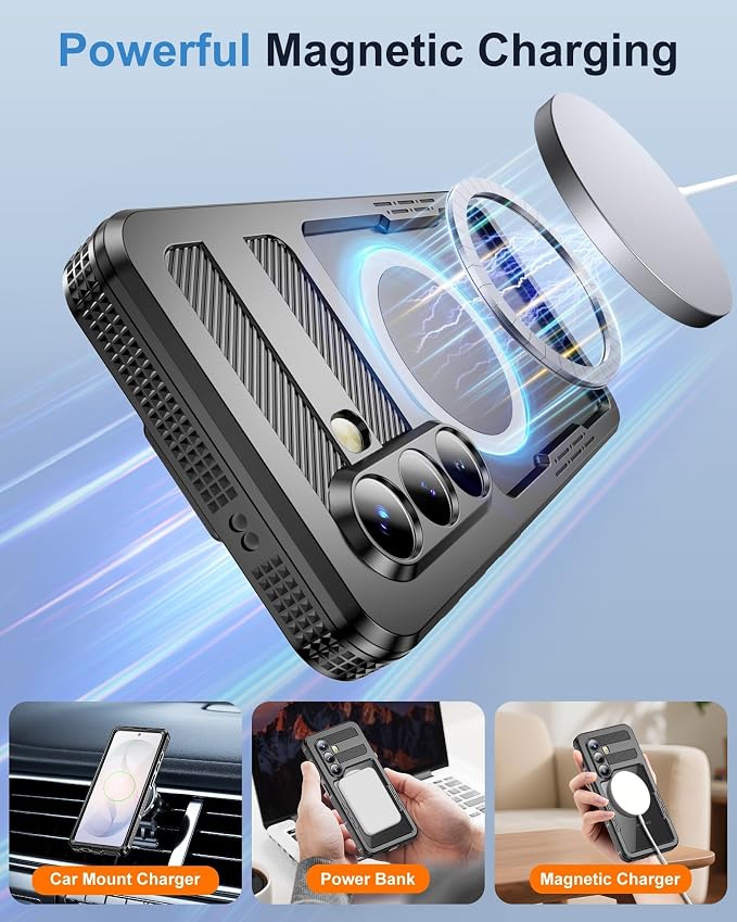 for Samsung Galaxy S26 Waterproof Case, Magnetic Heavy Duty Military Grade - Image 7