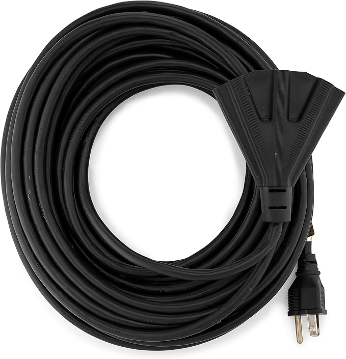 Holiday Lighting Outlet 50-Foot Black Extension Cord, 3-Prong Indoor & Outdoor by HLOLighting