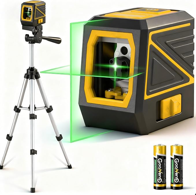 Laser Level with Tripod, 100 feet Green Cross Line Self Rotary Leveling Laser by Followustostayupdated