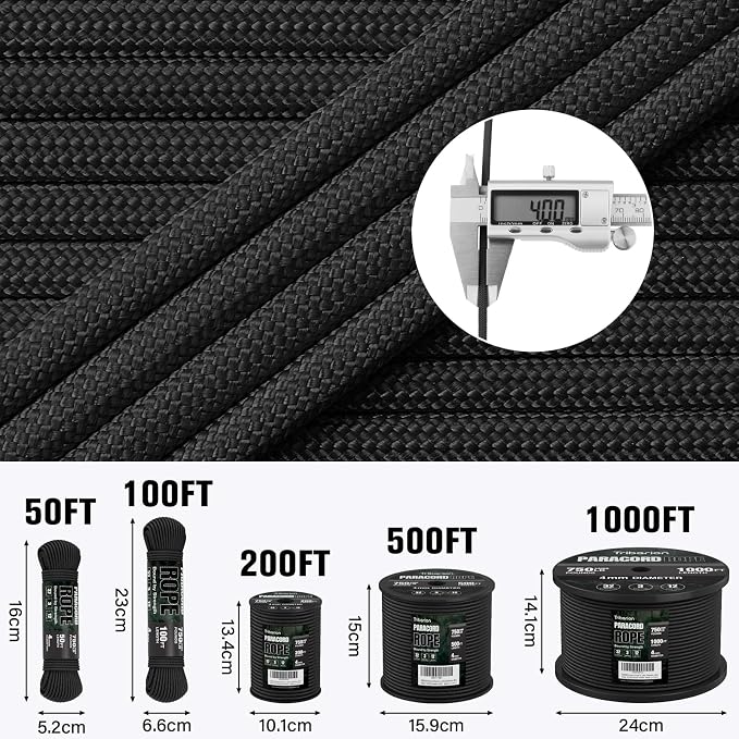 Paracord Rope 750 lb - 50ft 5/32" Parachute Cord 4MM 12-Strand para Cord - - Image 5