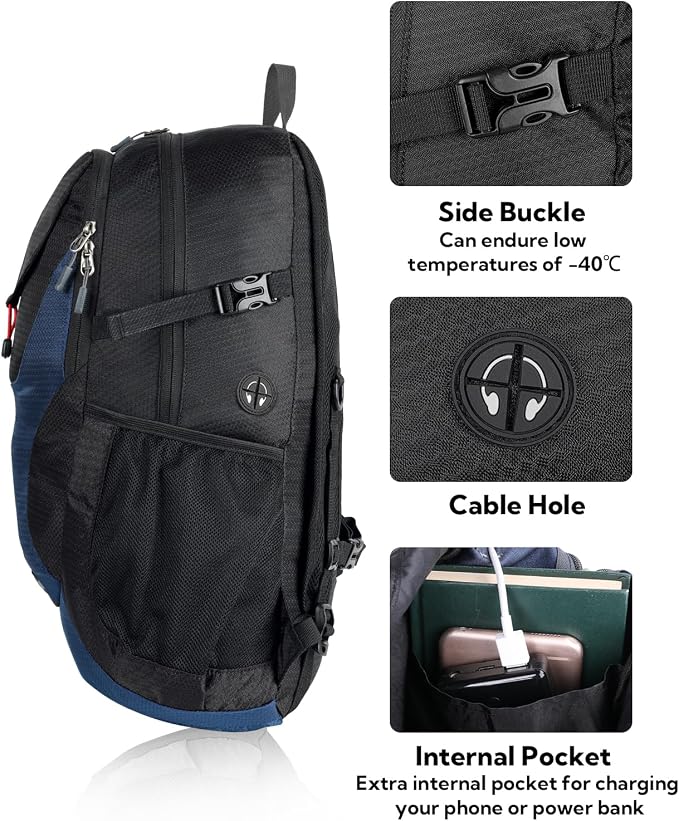 WATERFLY Lightweight Packable Hiking Backpack: 30L Foldable Travel Daypack - Image 4