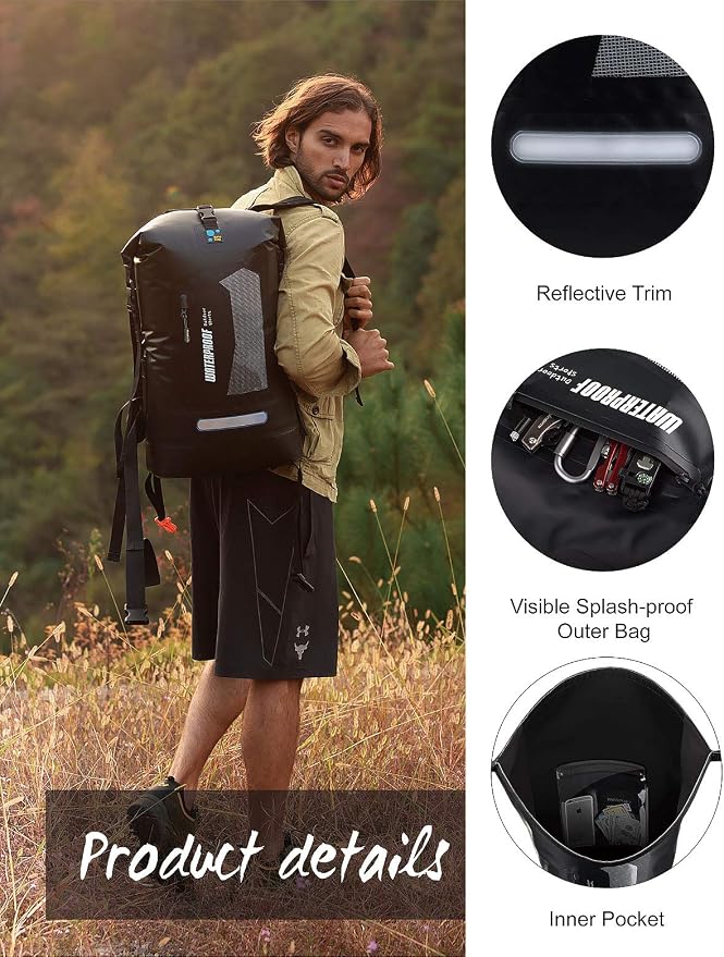 IDRYBAG Waterproof Backpack for Men 20L/30L/40L, Floating Dry Bag Kayak - Image 3