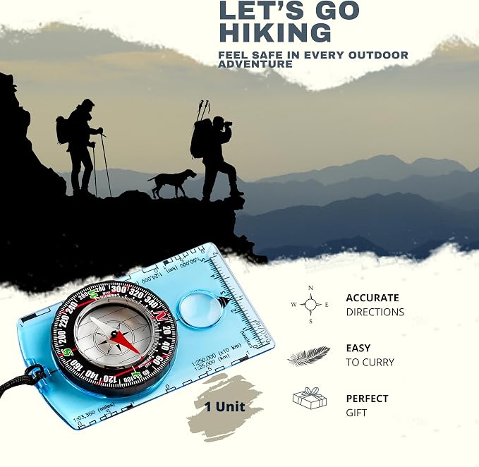 Trekker's Compass Crew Orienteering Compass, Magnetic Navigation Set - Image 2