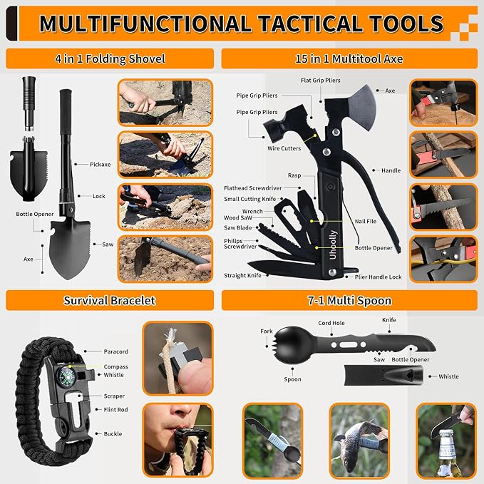 Survival Kit, Gifts for Men Women Teen Boys, Emergency Kit - Image 3