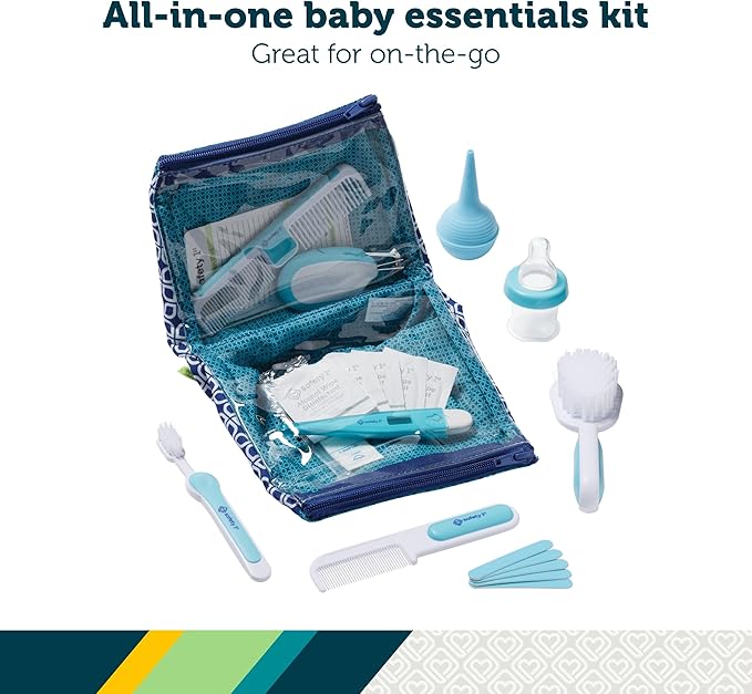 Safety 1st Deluxe Baby Healthcare and Grooming Kit, Arctic Blue, Newborn Baby - Image 2