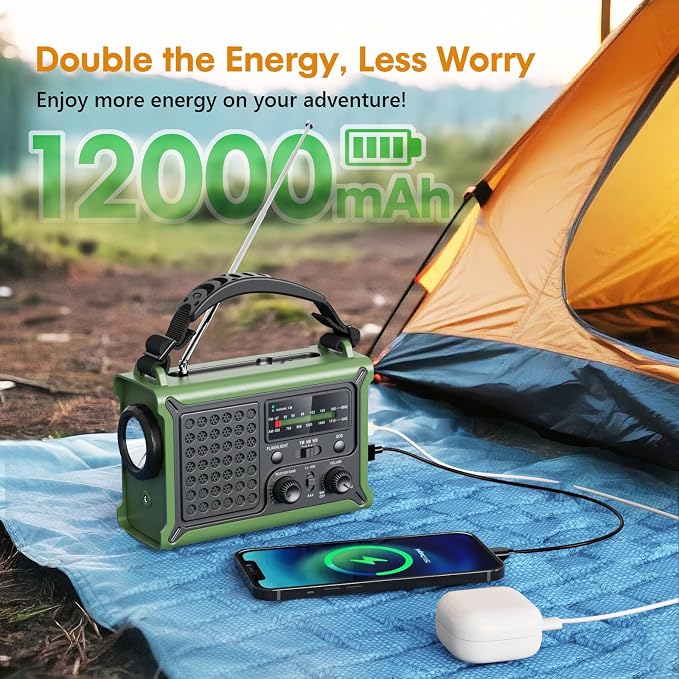 Raynic NOAA Weather Radio 12000mAh, Emergency Weather Radio - Image 6