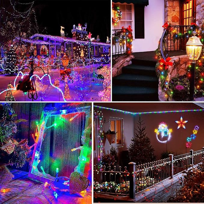 88FT 240LED Connectable String Lights Indoor Outdoor Clear Wire, Warm - Image 9