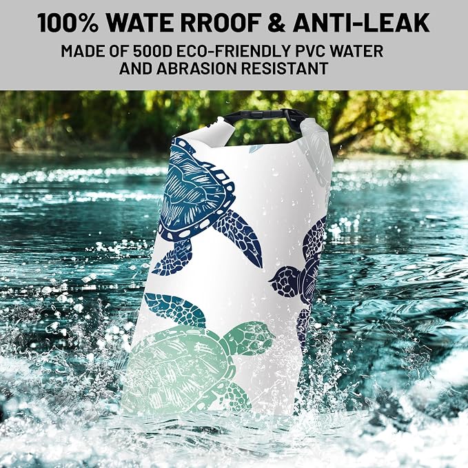Waterproof Dry Bag, Roll Top Sea Turtle Small Waterproof Backpack 5L/10L/20L - Image 2